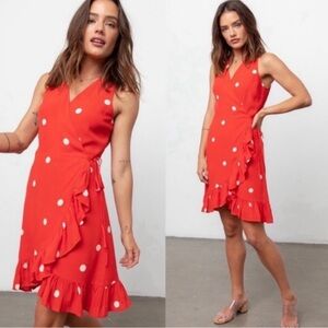 Rails Medium Red and White Polka Dot Dress